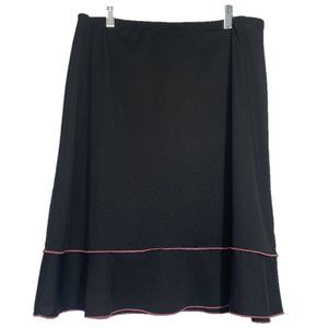 Parallel Midi Flair Skirt Black & Pink Size L